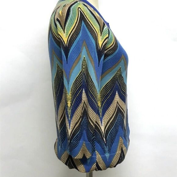 ANTHROPOLOGIE Seared Chevrons SWEATER Cardigan S - Picture 7 of 8